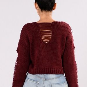 Fashion Nova Distressed Sweater
